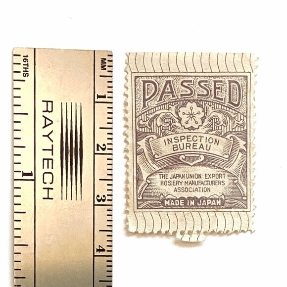 Japan Export Hosiery Union Inspection Bureau PASSED Made In Japan Stamp 1900’s - Picture 3 of 4